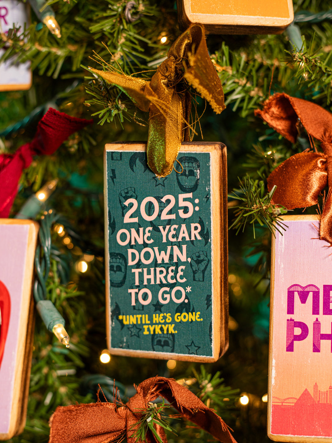 2025 Commemorative Pro-Democracy Wood Ornament