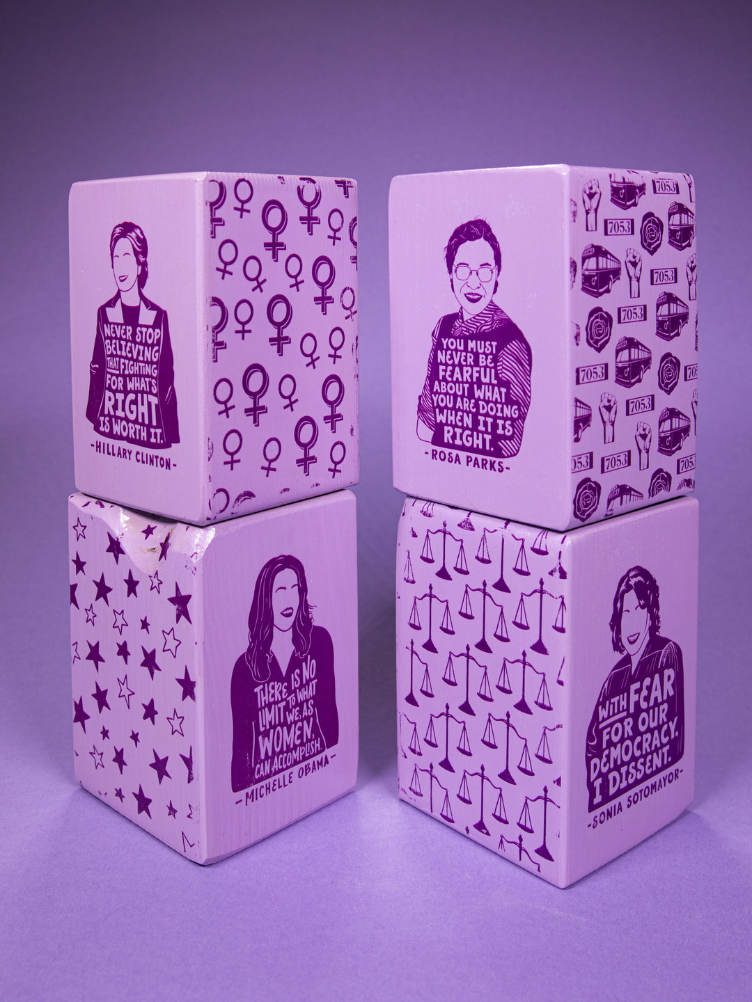 Individual Iconic Woman Bookend (Color Drenched Purple)
