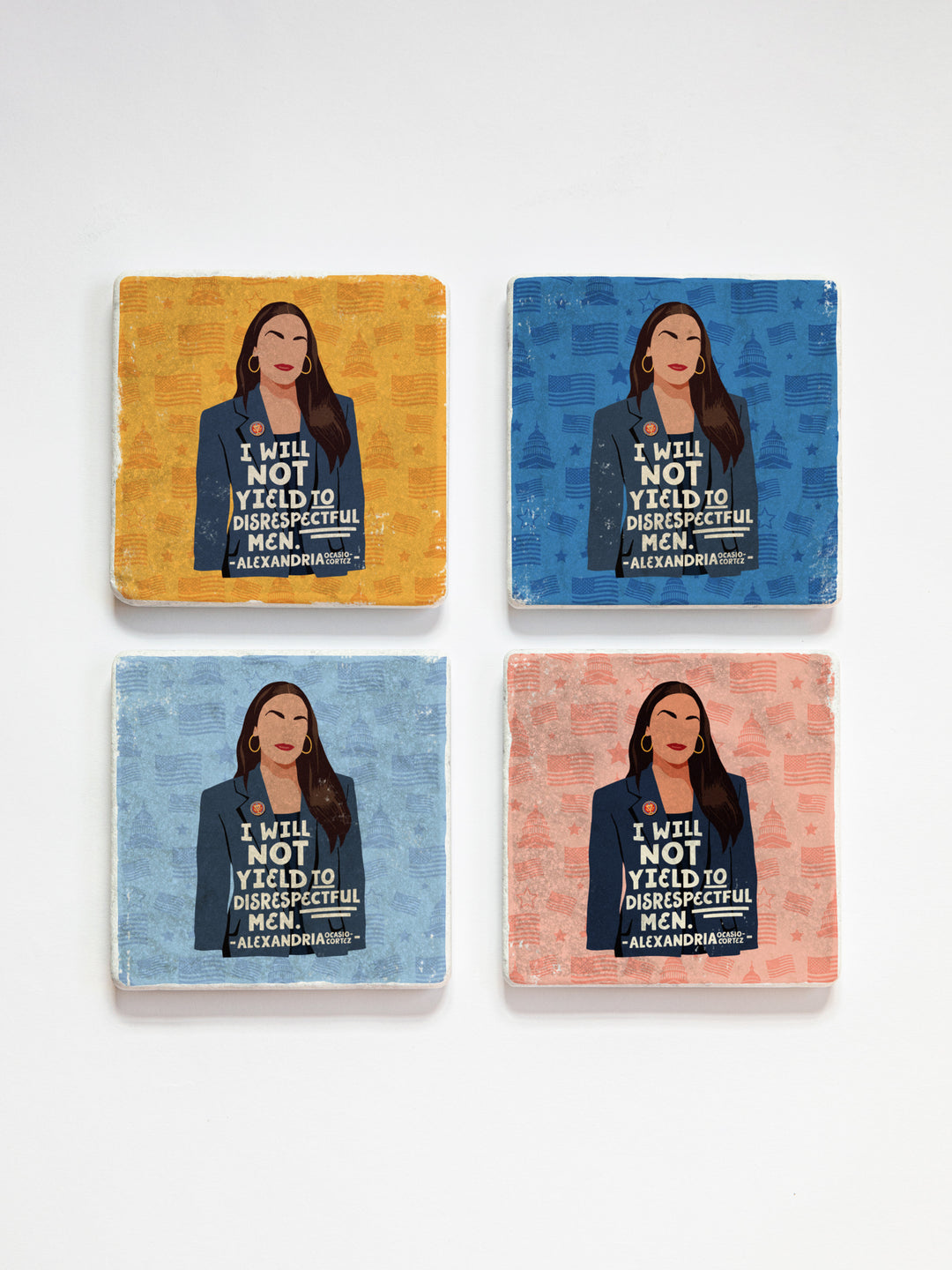 Alexandria Ocasio-Cortez Women Quote marble coasters