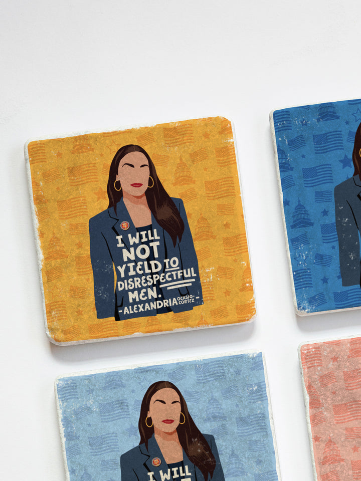 Alexandria Ocasio-Cortez Women Quote marble coasters