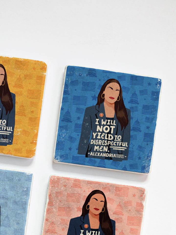 Alexandria Ocasio-Cortez Women Quote marble coasters