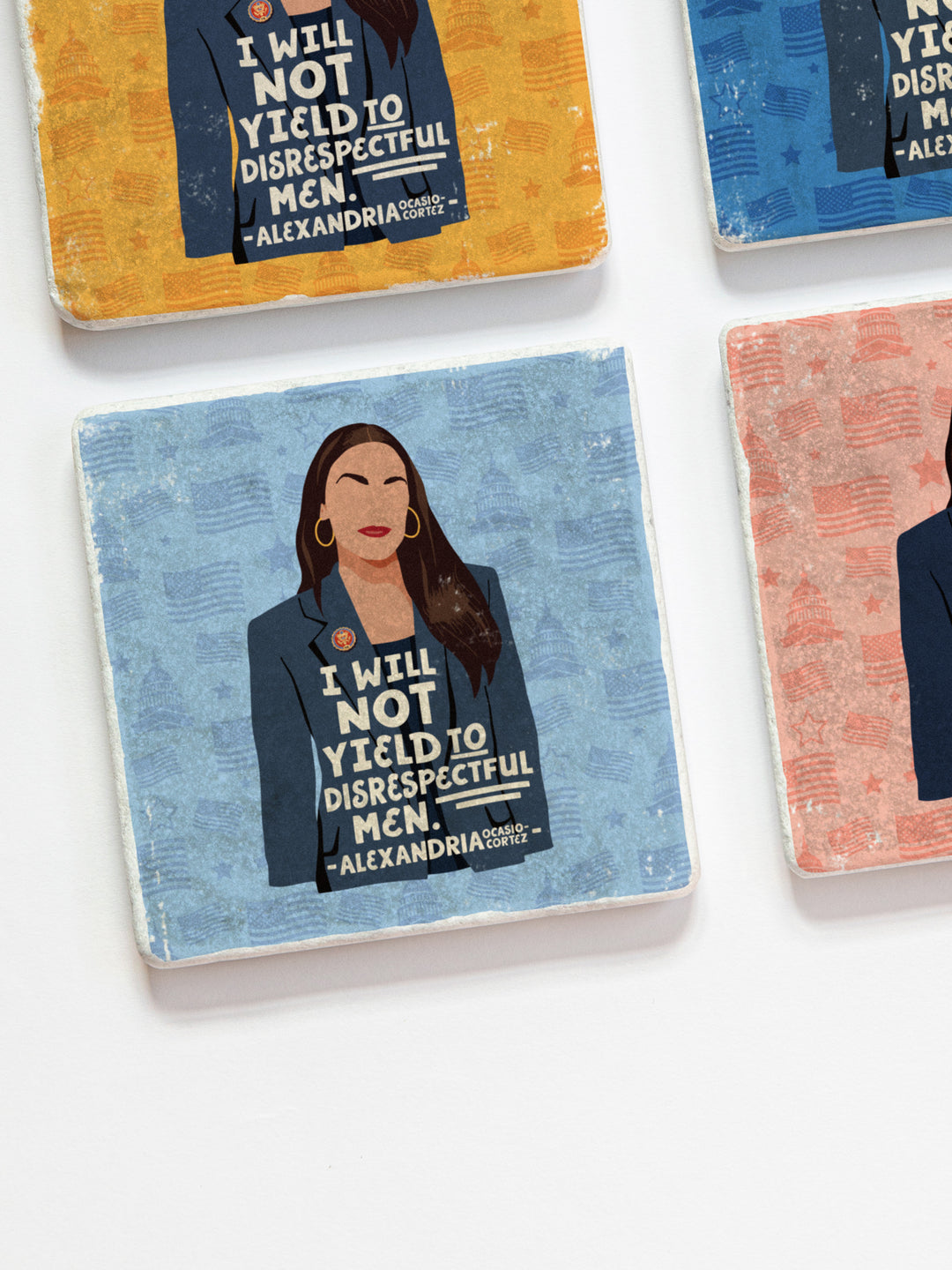 Alexandria Ocasio-Cortez Women Quote marble coasters