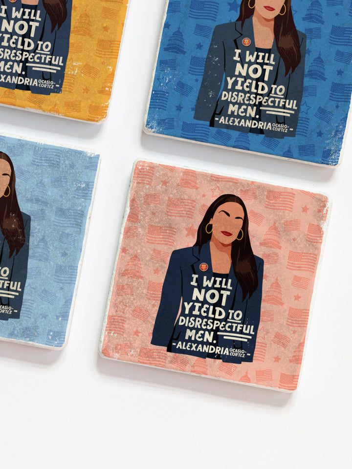 Alexandria Ocasio-Cortez Women Quote marble coasters
