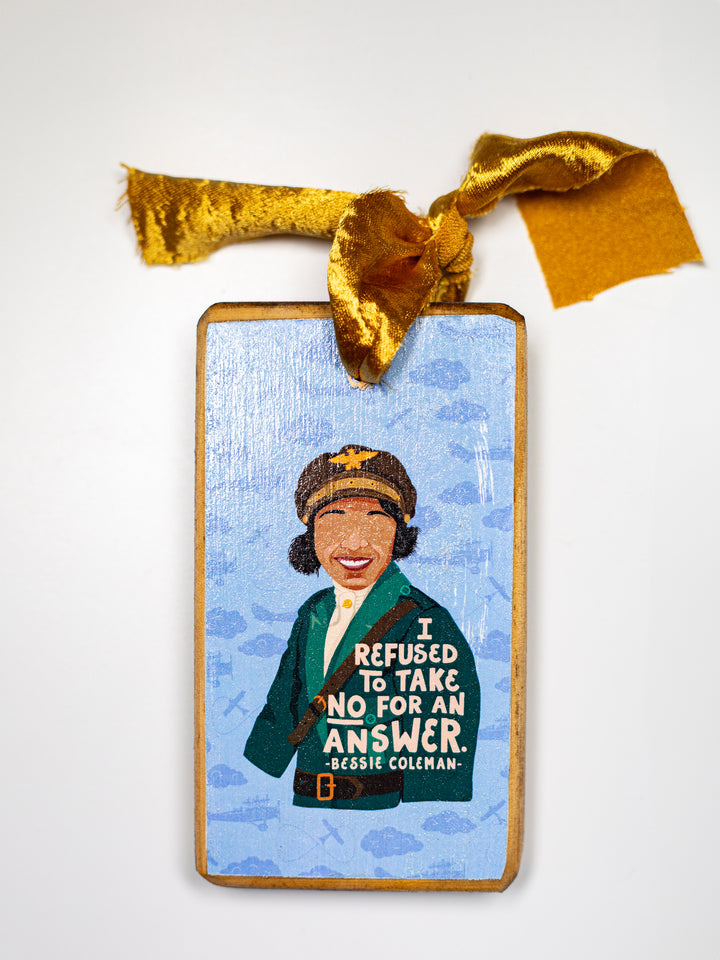 Bessie Coleman, Quote Wood Ornament