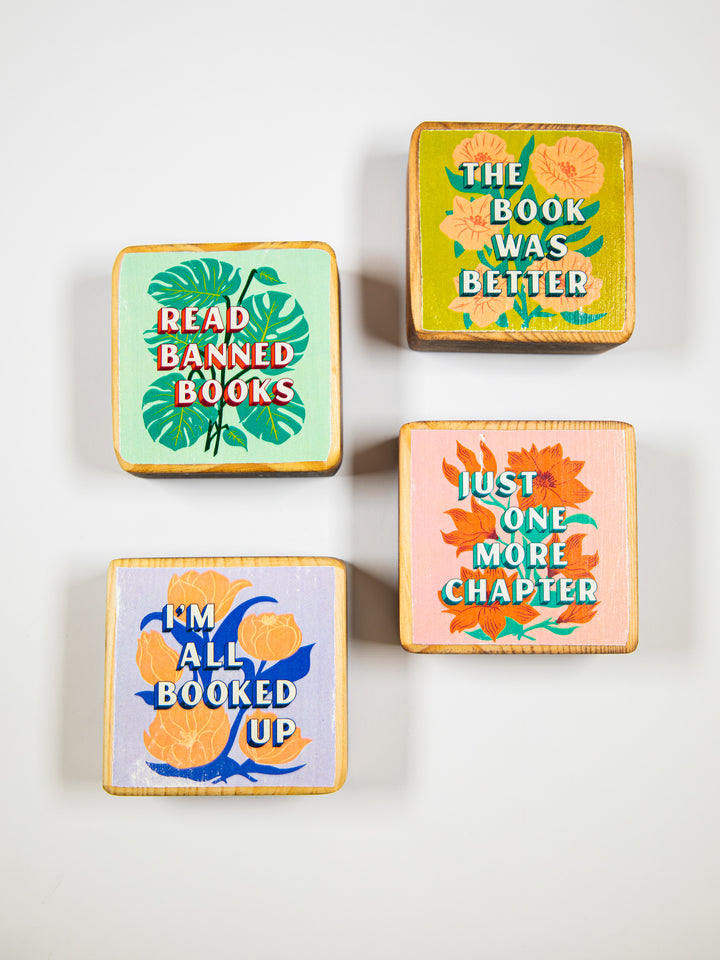 Bookish Quotes Mini Block Wood Art