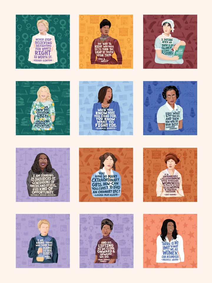 Iconic Women Quotes, Mini Block Wood Art