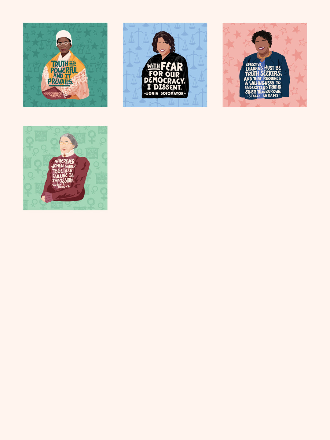 Feminist Iconic Women Quotes - Build Your Own Marble Coaster Set of 4