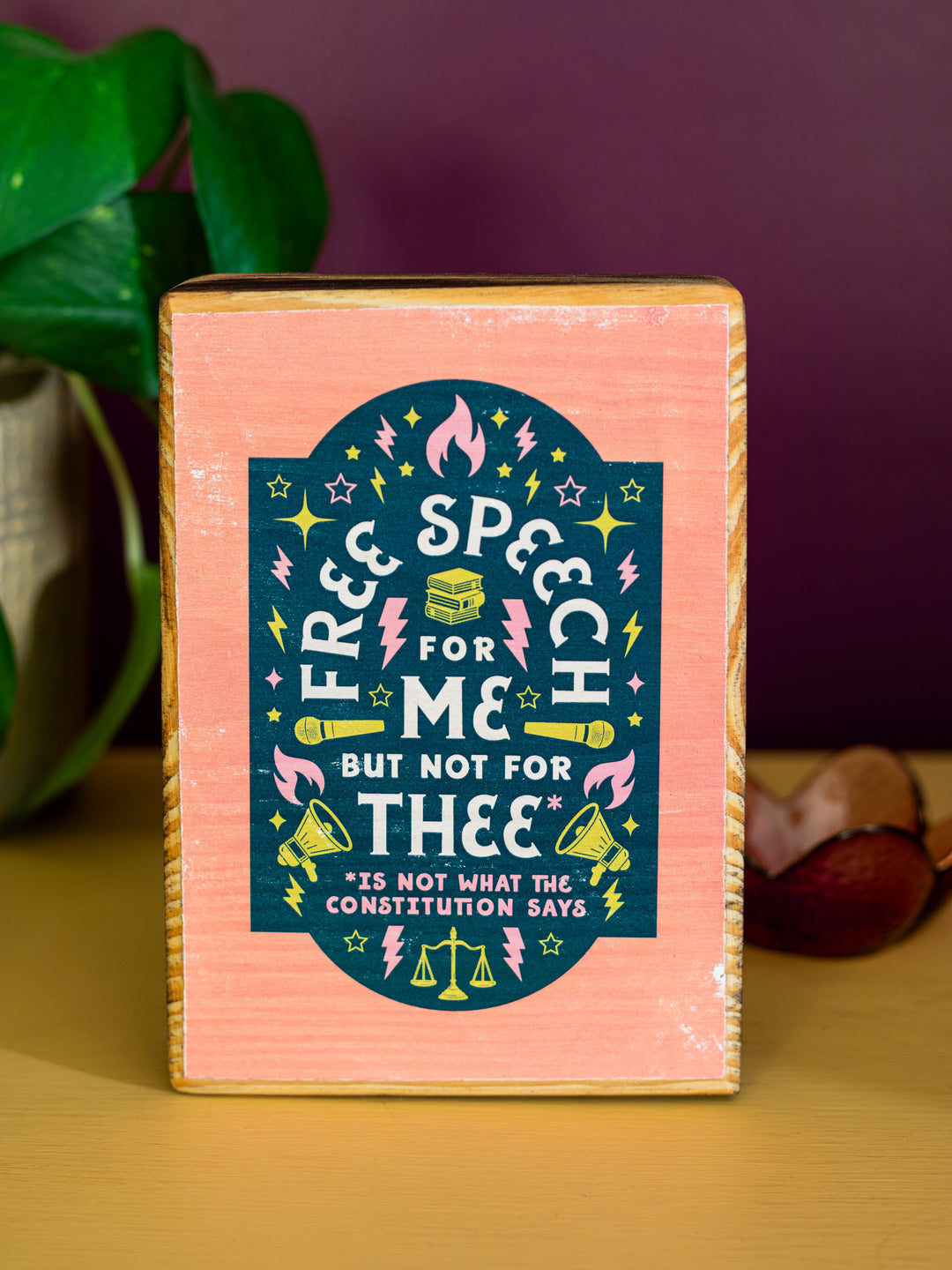 Free Speech, First Amendment Quote, wood wall art