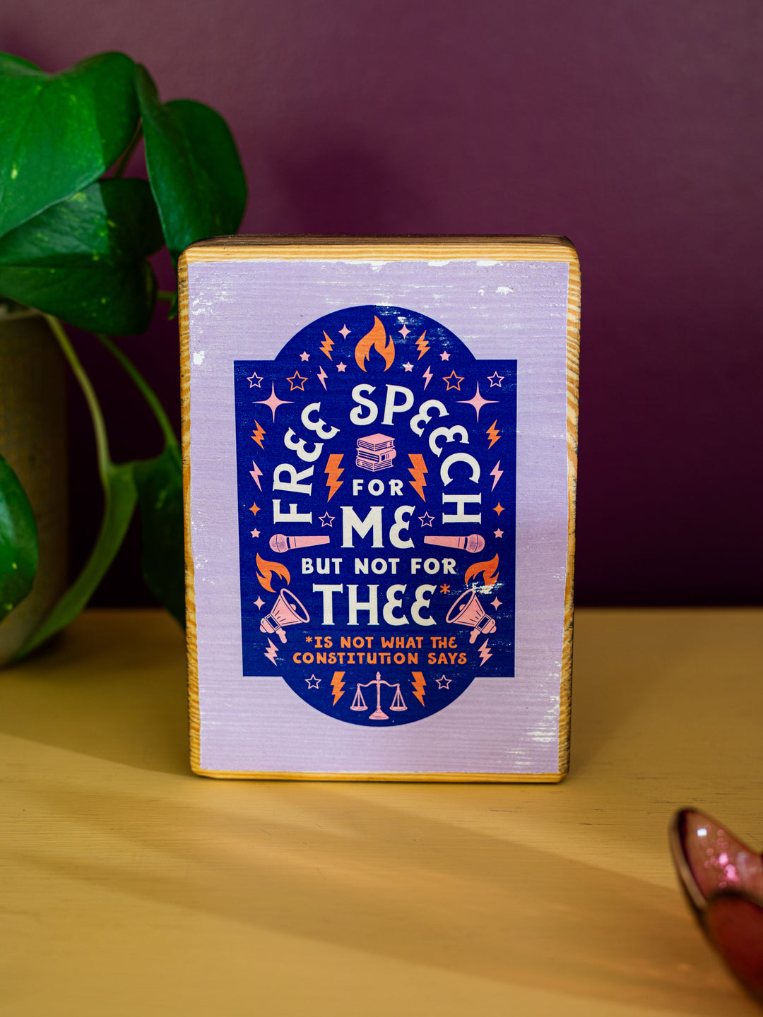 Free Speech, First Amendment Quote, wood wall art