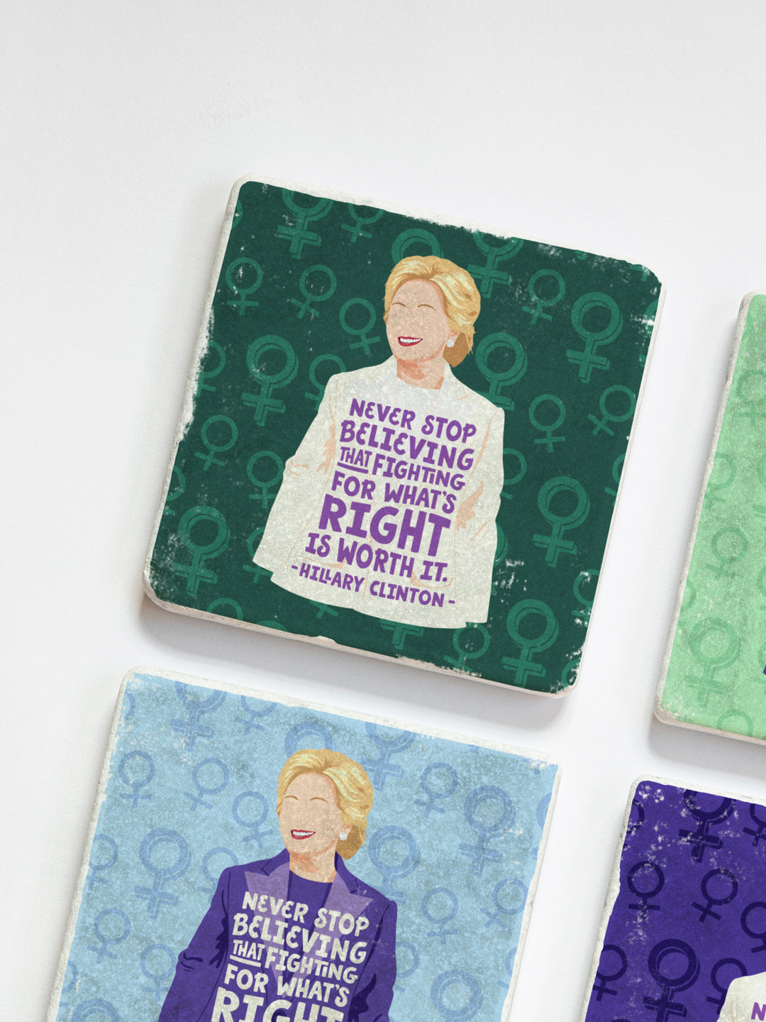 Hillary Clinton Quote marble coasters