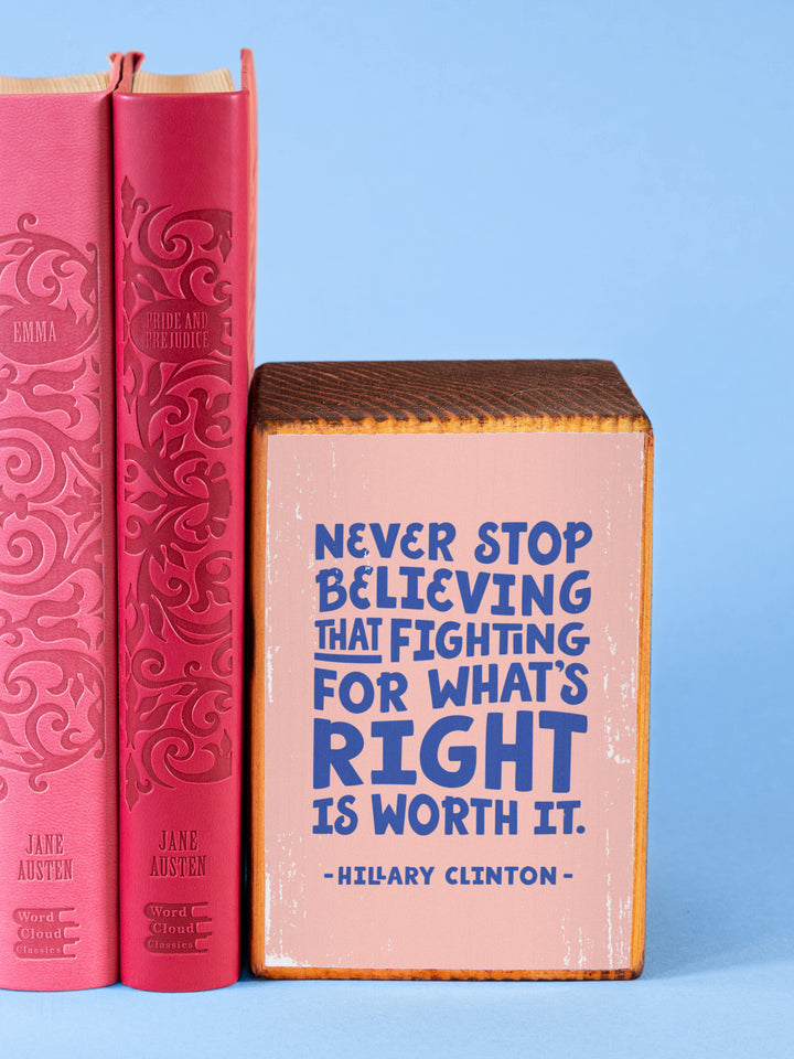 Hillary Clinton Quote bookend set