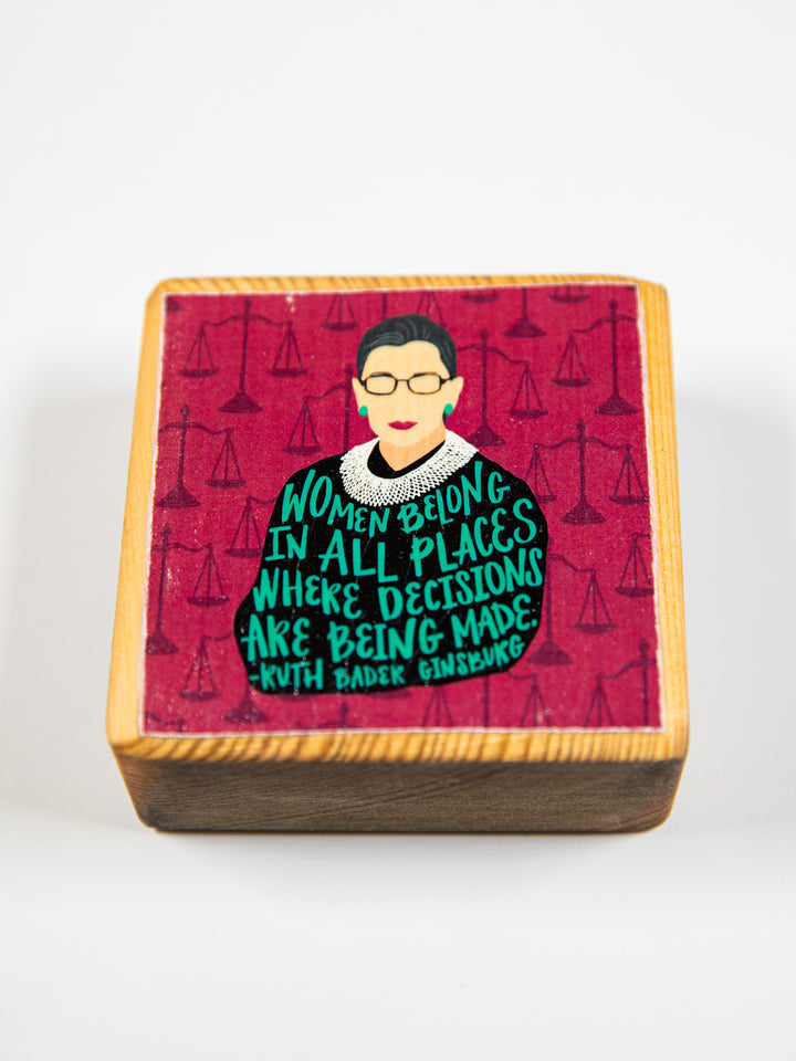 Iconic Women Quotes, Mini Block Wood Art
