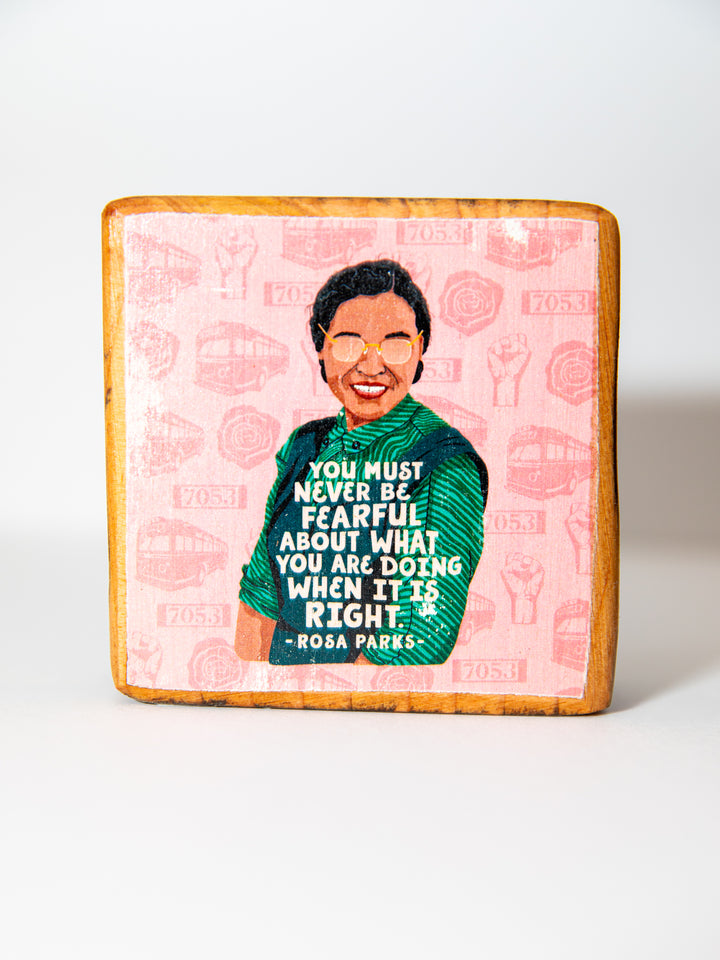 Iconic Women Quotes, Mini Block Wood Art