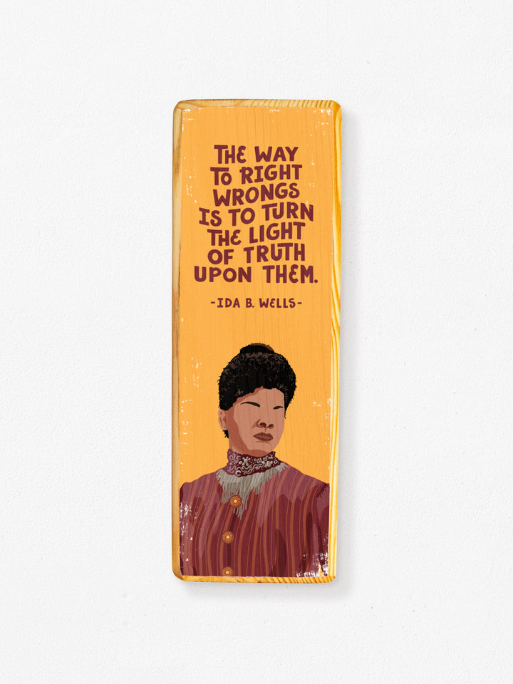 Ida B. Wells Women Quote Panoramic wood art