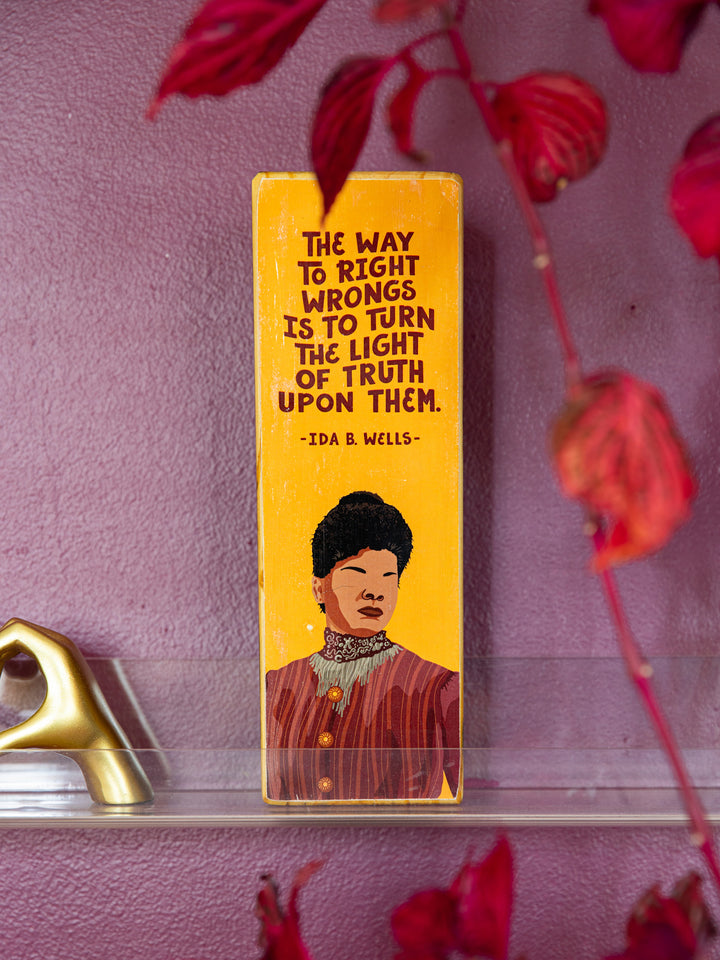 Ida B. Wells Women Quote Panoramic wood art