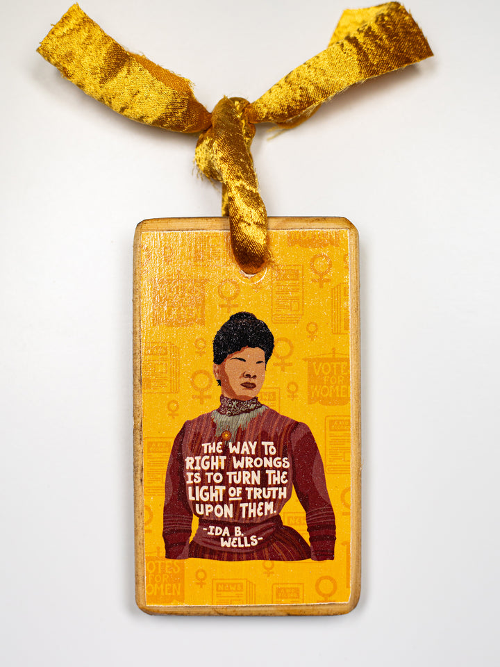 Ida B. Wells, Quote Wood Ornament