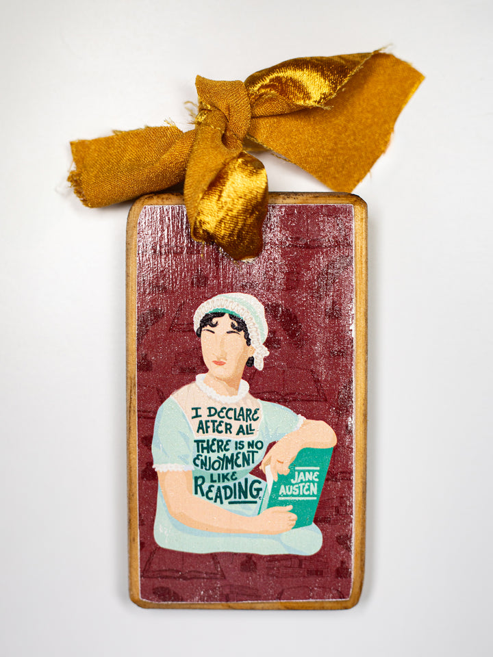 Jane Austen, Pride and Prejudice Quote Wood Ornament