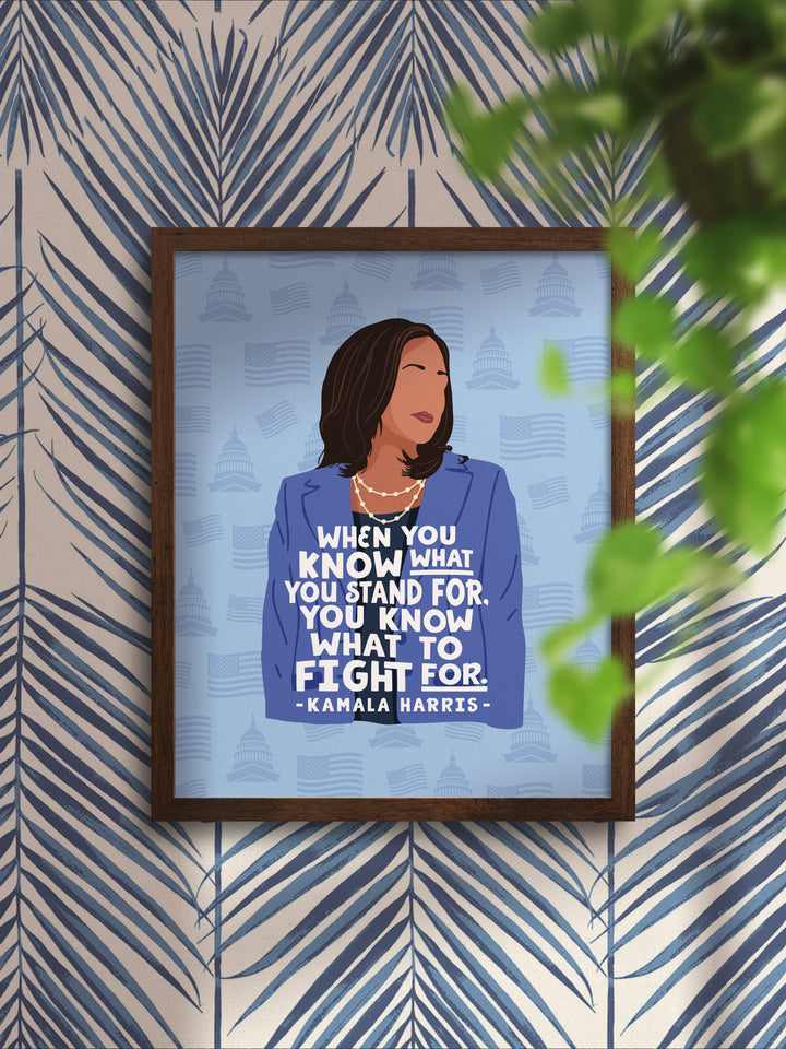 Kamala Harris - Fight Quote Wall Art Print