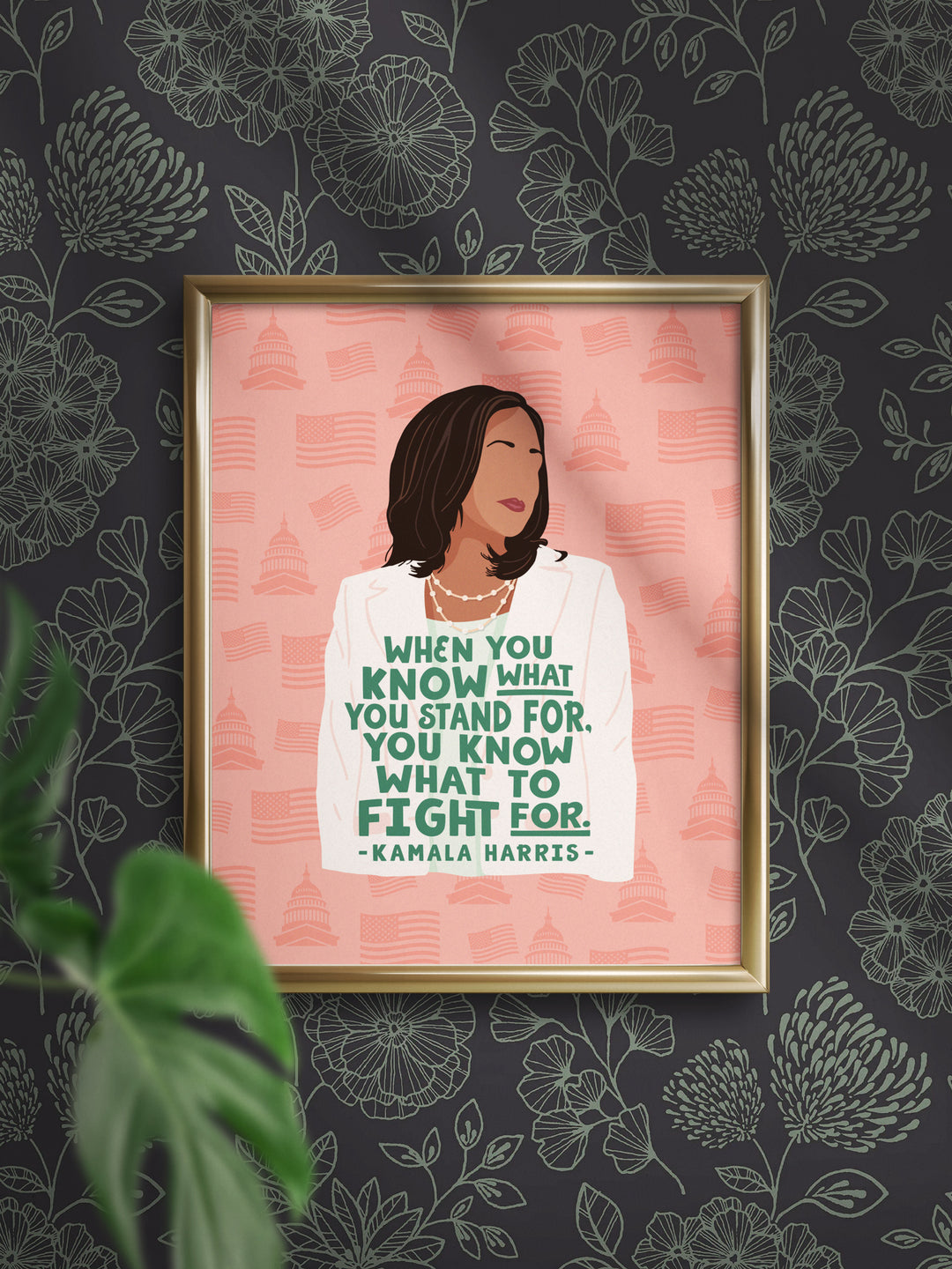 Kamala Harris - Fight Quote Wall Art Print