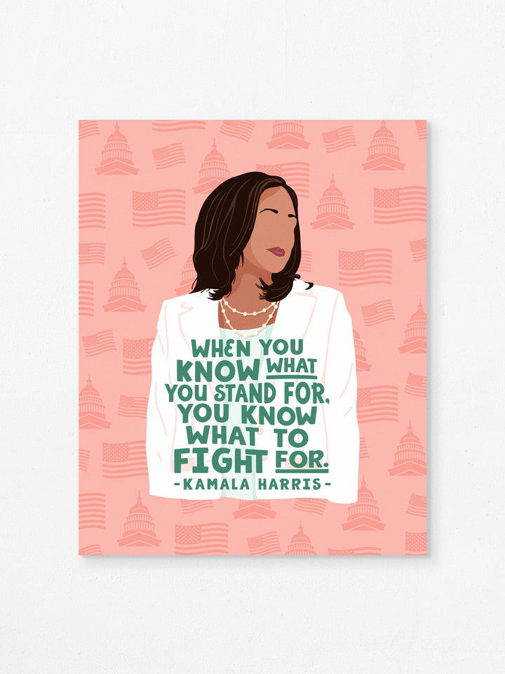 Kamala Harris - Fight Quote Wall Art Print