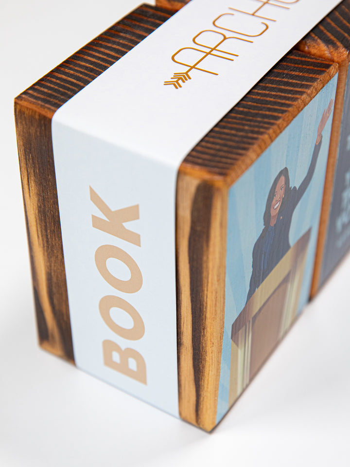 Kamala Harris, Show Them Who You Are, Quote Wood Bookend Set of 2