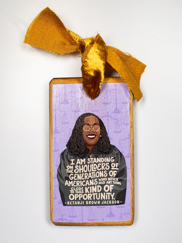 Ketanji Brown Jackson, Quote Wood Ornament