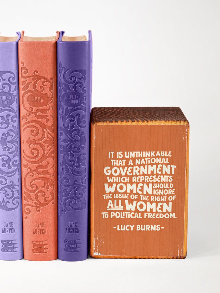 Lucy Burns Quote bookend set of 2