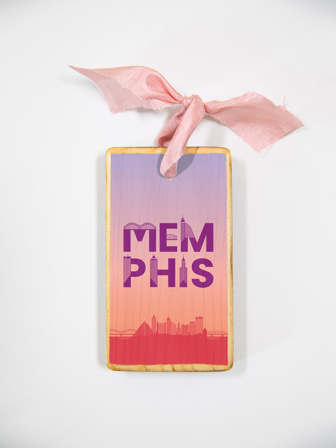 Memphis Skyline Colorful Wood Ornament