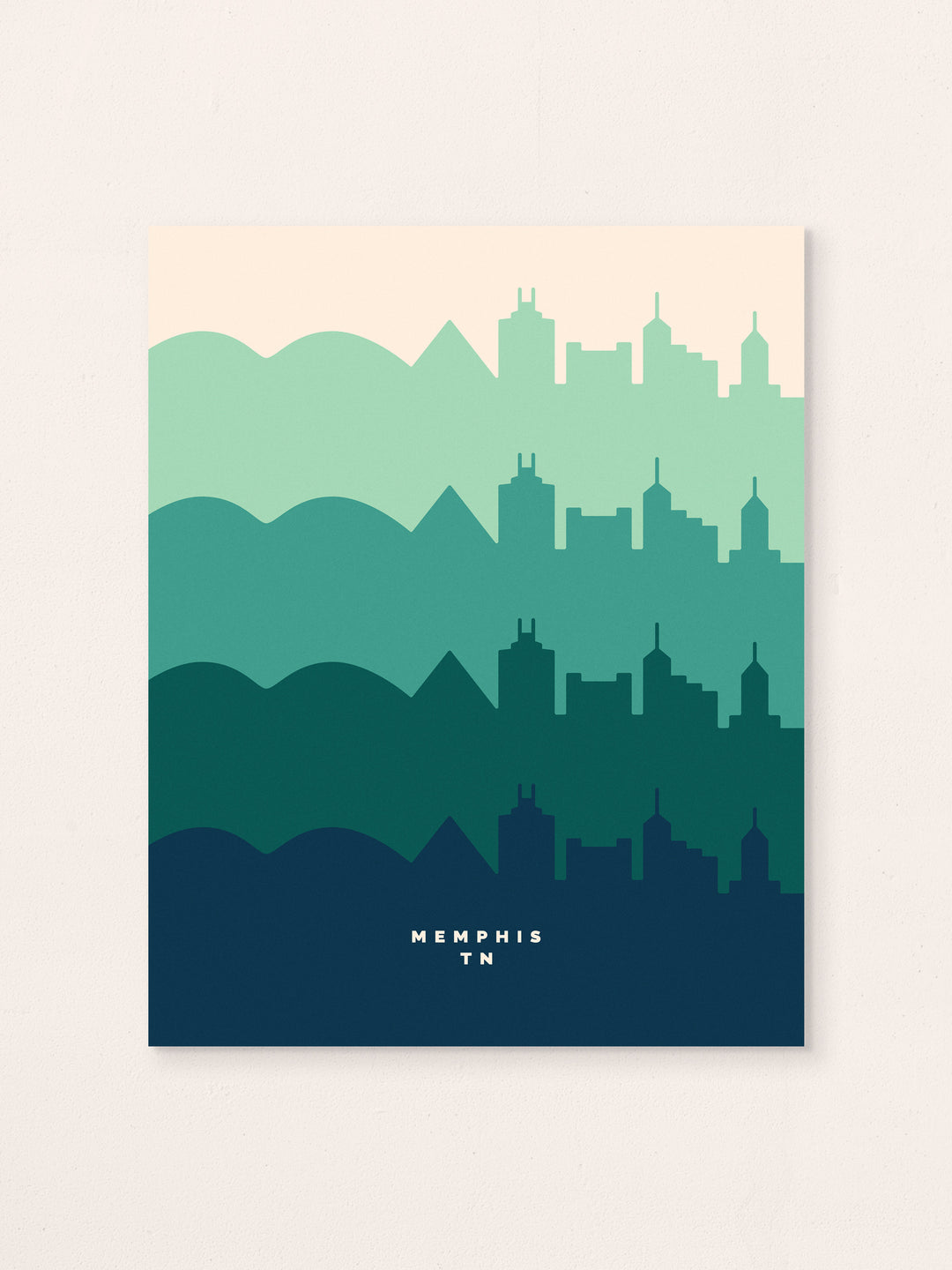 Memphis Vintage Skyline Poster Print - SALE