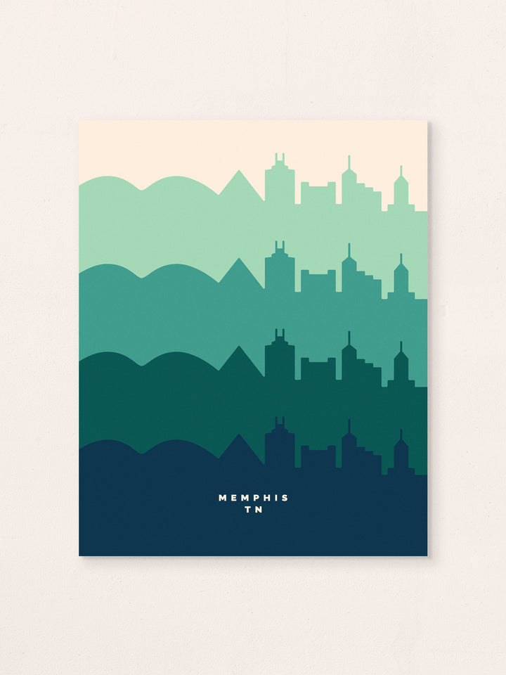 Memphis Vintage Skyline Poster Print - SALE