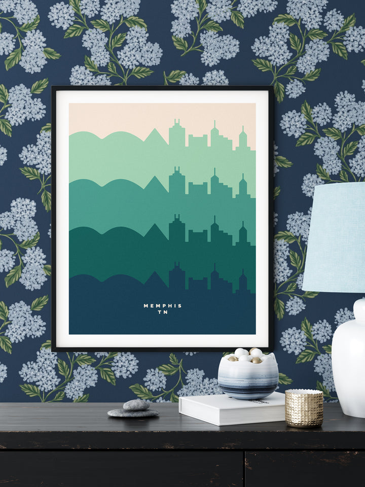 Memphis Vintage Skyline Poster Print - SALE