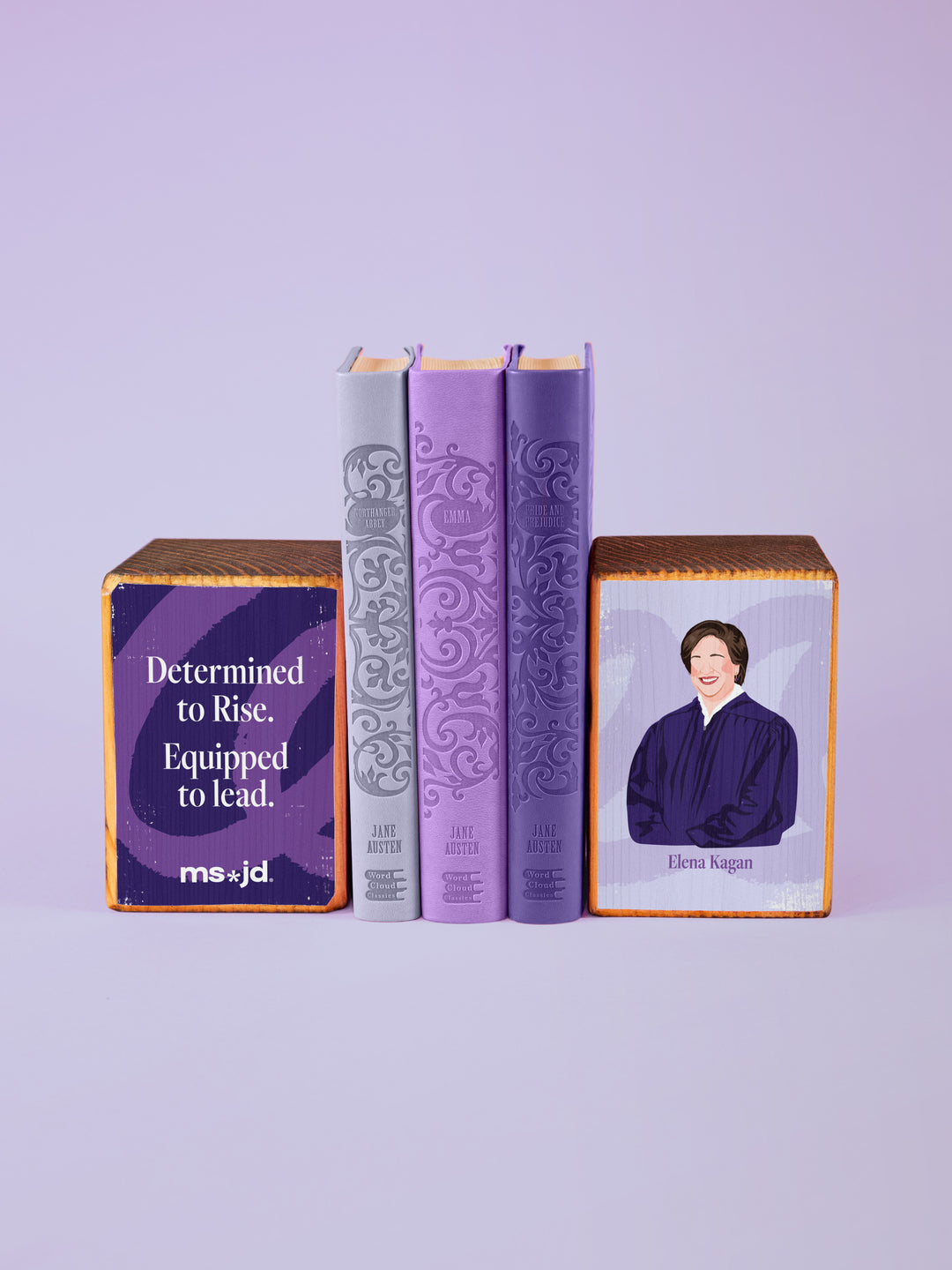 Ms. JD - Determined to Rise - Choose Your Favorite Iconic Woman Lawyer bookend set
