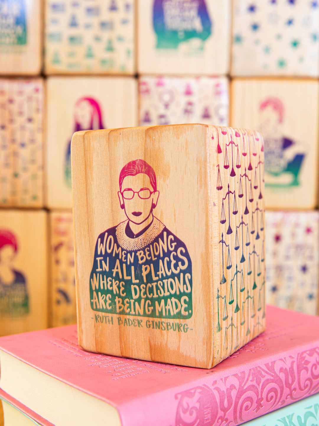 Individual Iconic Woman Bookend (Natural Wood)