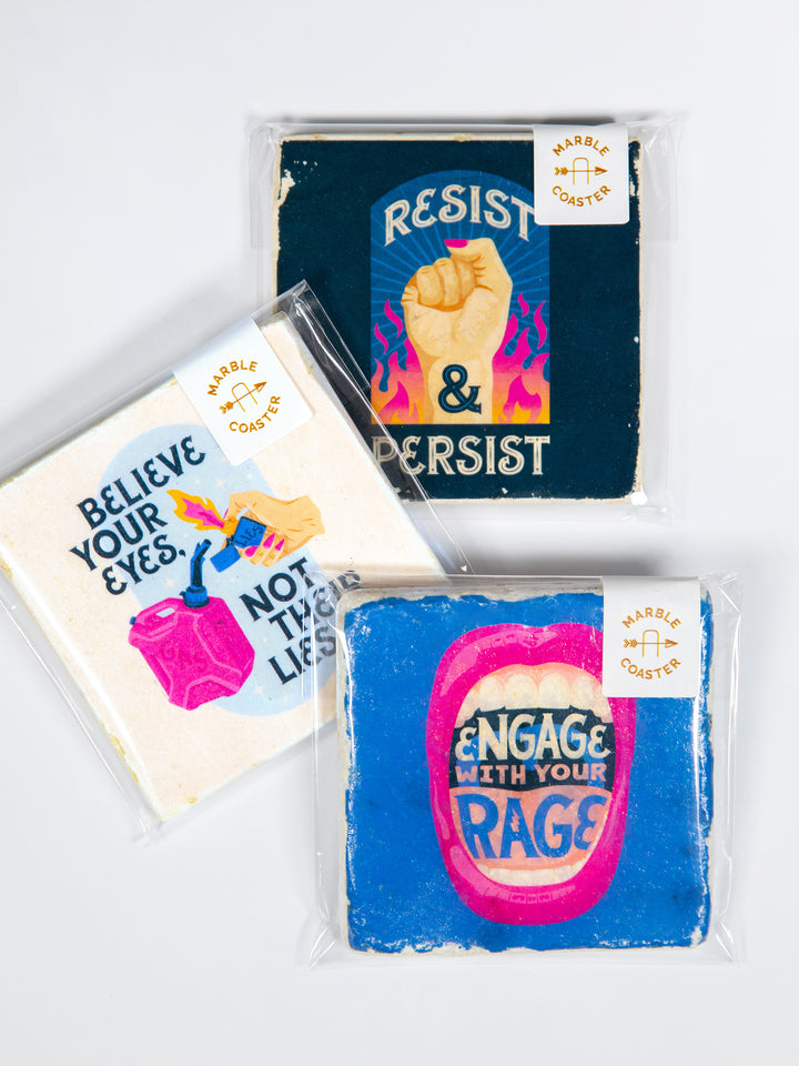 Protest Art, Individual Marble Coaster