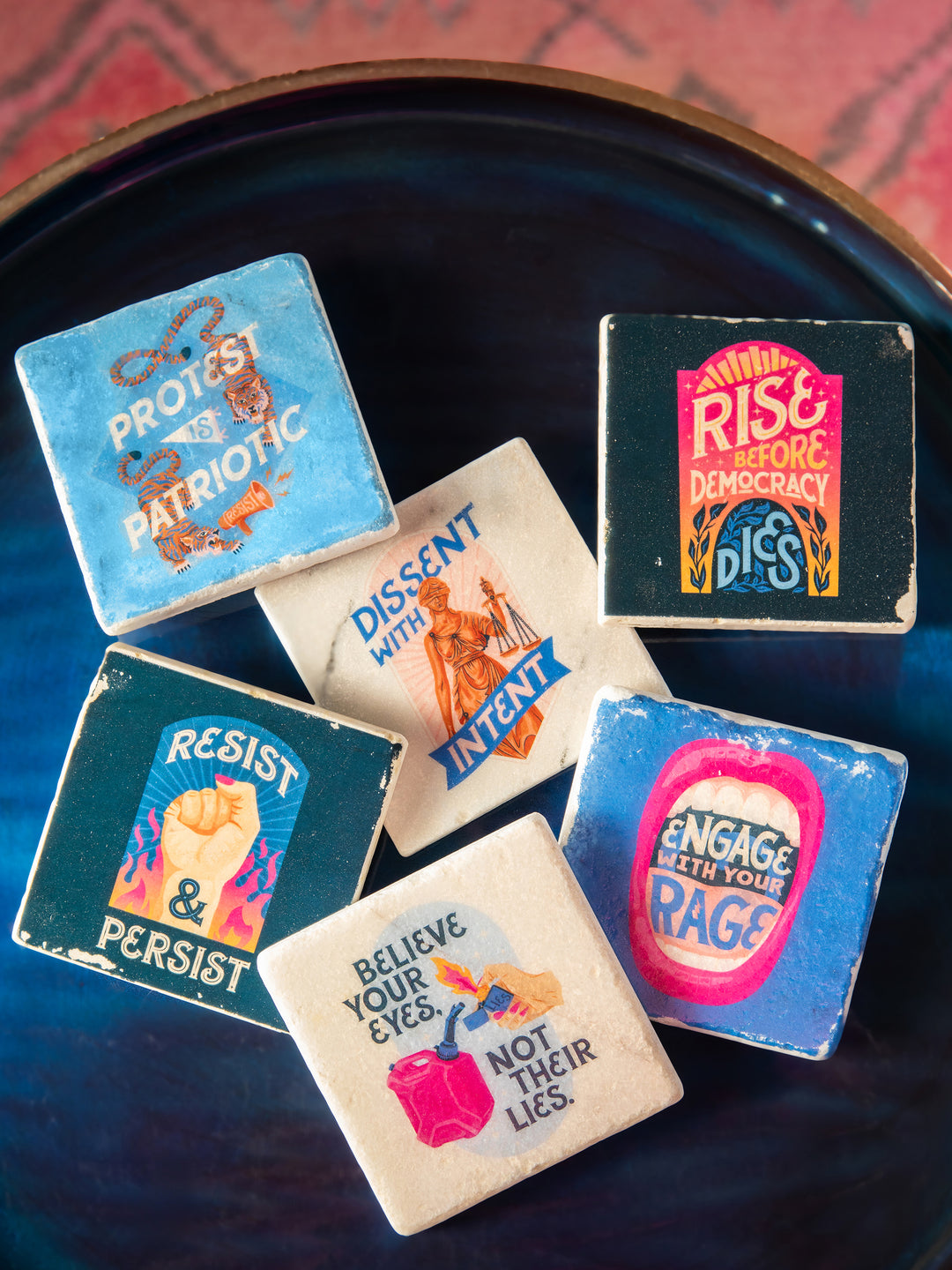 Protest Art - Build your Own Marble Coaster Set of 4
