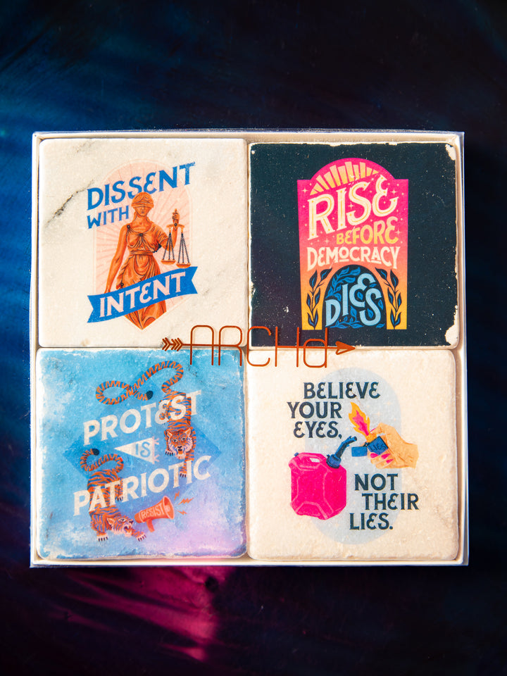 Protest Art - Build your Own Marble Coaster Set of 4