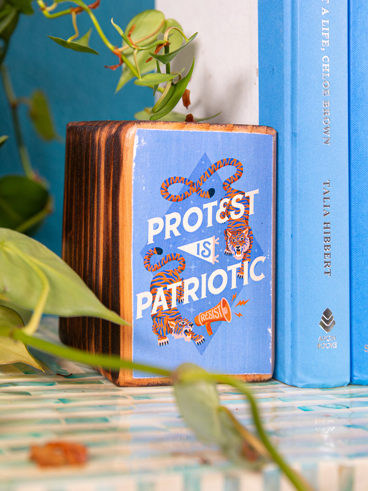 Protest Art Series, Single Wood Bookend