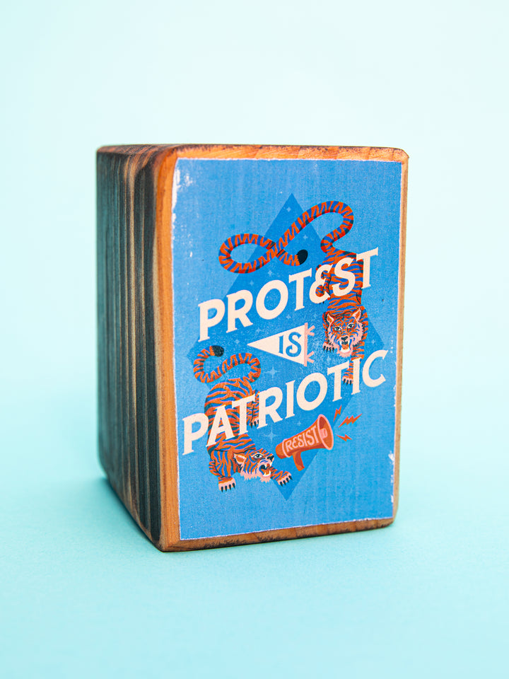 Protest Art Series, Single Wood Bookend