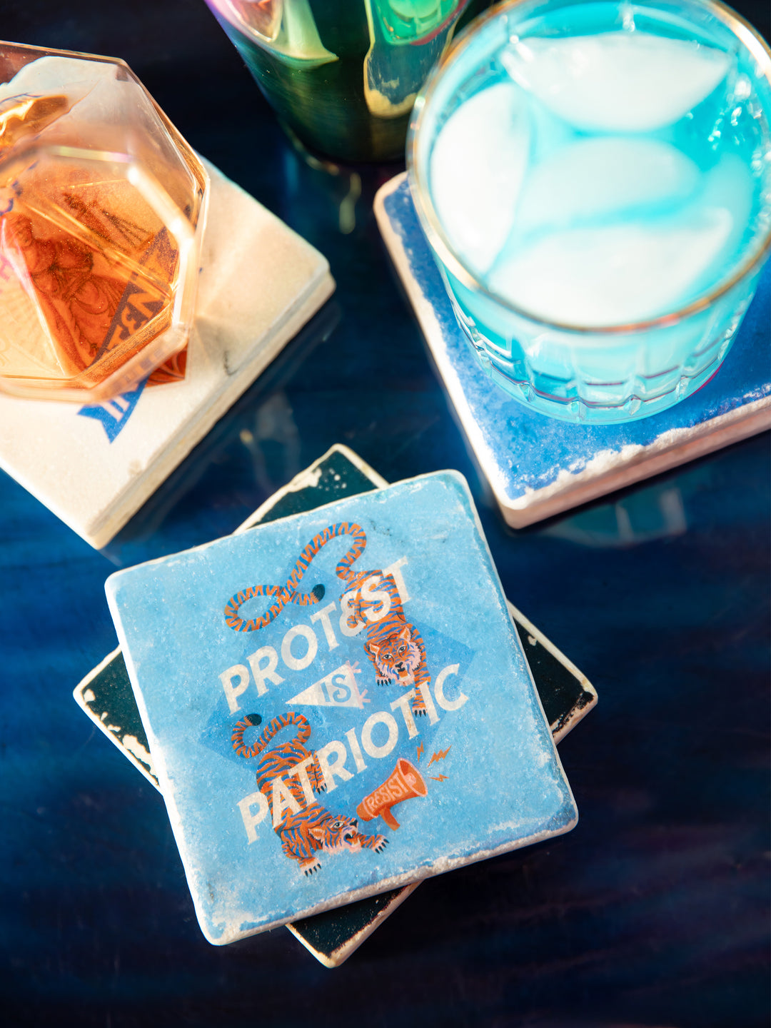 Protest Art - Build your Own Marble Coaster Set of 4
