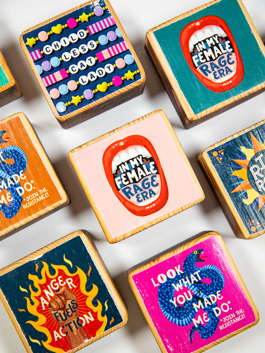 Resistance Art, Mini Wood Blocks