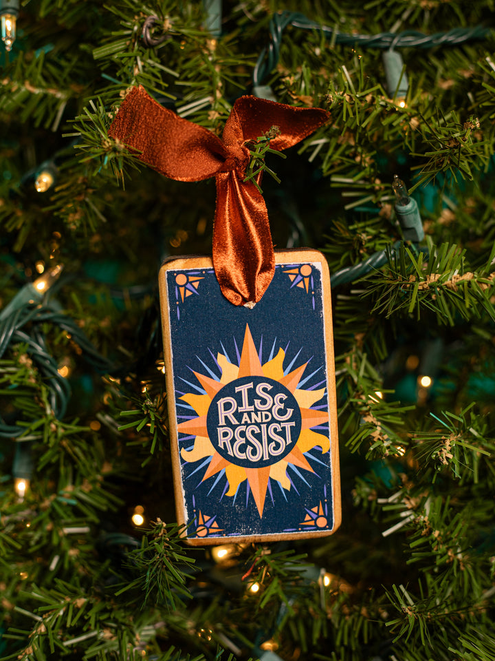 Rise and Resist, Wood Ornament