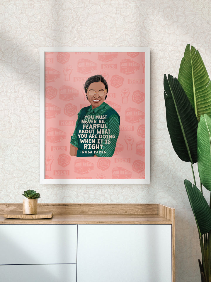 Rosa Parks Iconic Woman Quote poster print