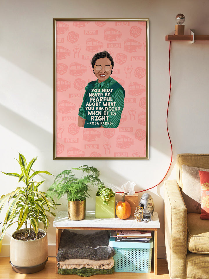 Rosa Parks Iconic Woman Quote poster print