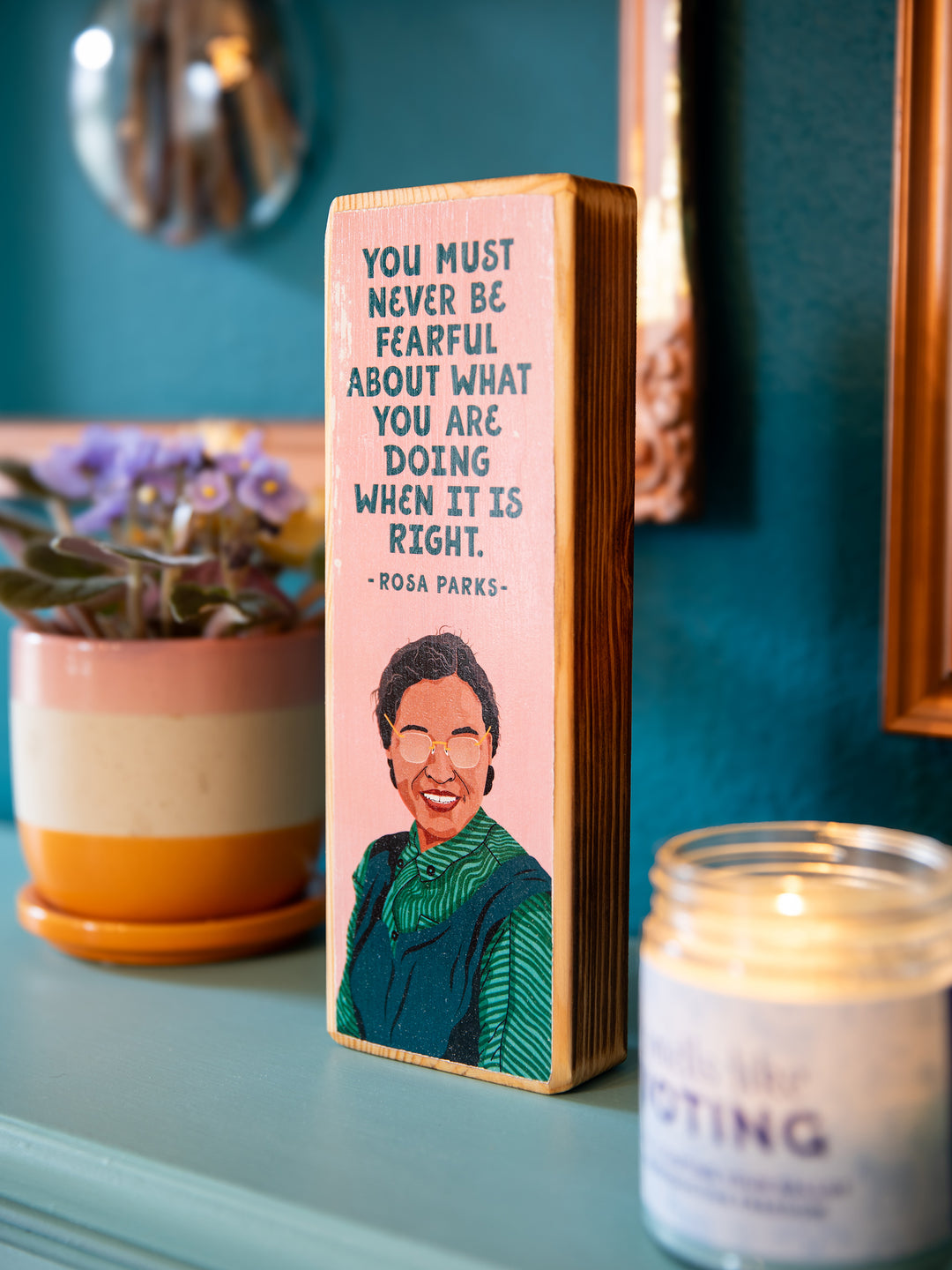 Rosa Parks Women Quote Panoramic wood art