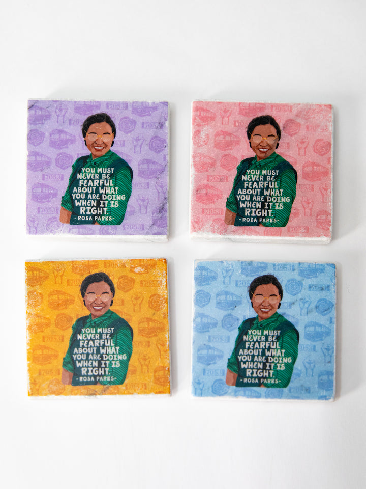 Rosa Parks Women Quote marble coasters