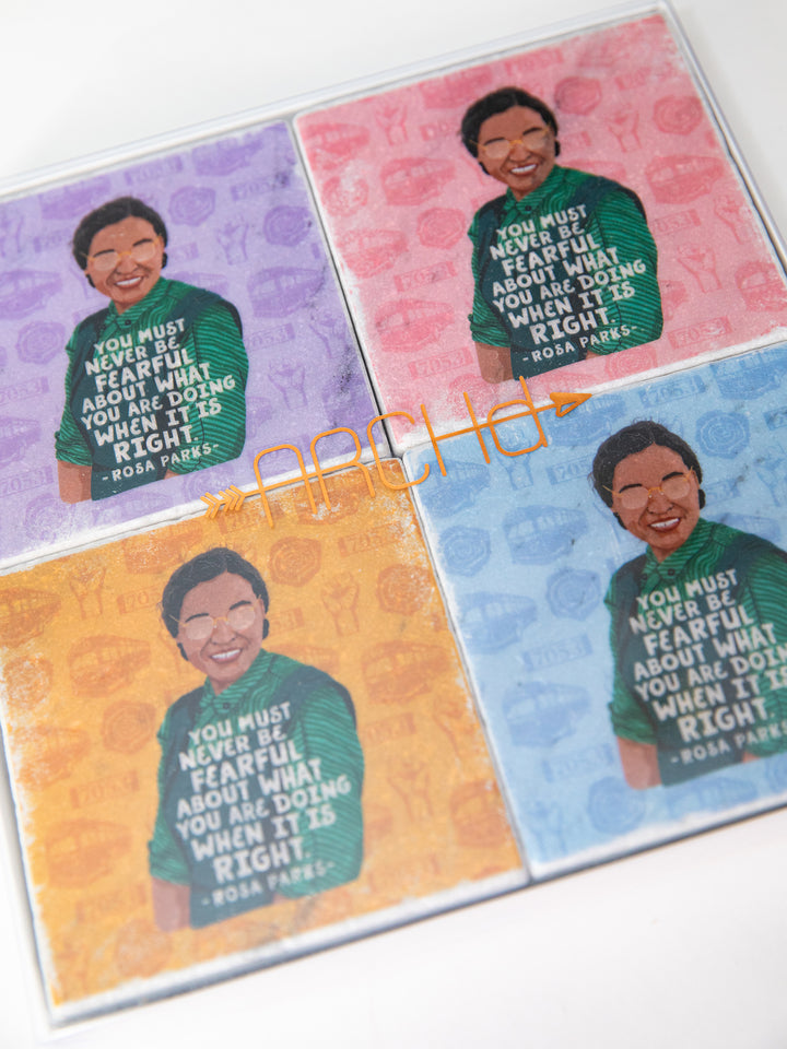 Rosa Parks Women Quote marble coasters