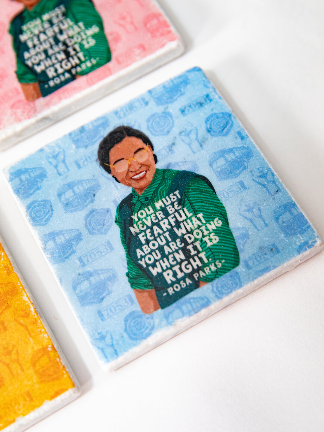 Rosa Parks Women Quote marble coasters
