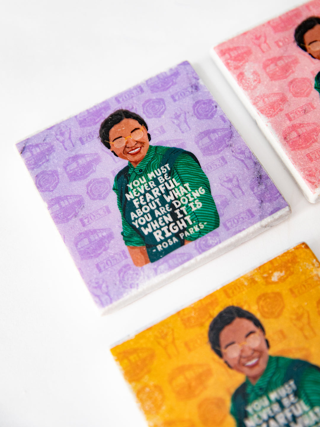 Rosa Parks Women Quote marble coasters