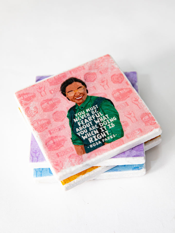Rosa Parks Women Quote marble coasters