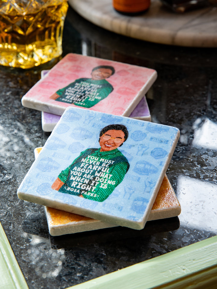 Rosa Parks Women Quote marble coasters